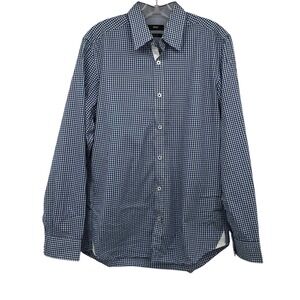 BOSS HUGO BOSS Button Down Shirt Blue Check Mens Medium Gingham